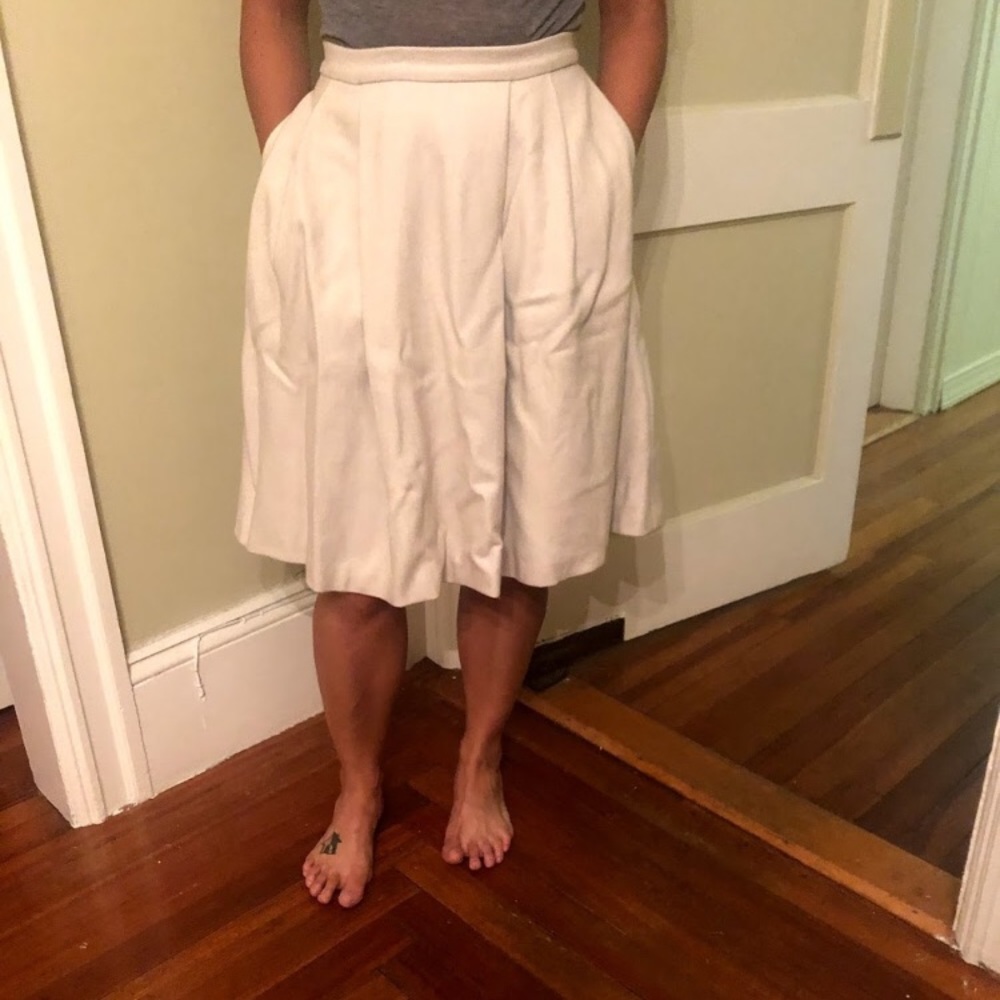Cream wool skirt